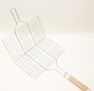 China Easily Cleaned Net BBQ Grill Stainless Steel BBQ Grill Crimped Mesh Panel Wire Mesh Barbecue Accessories for sale