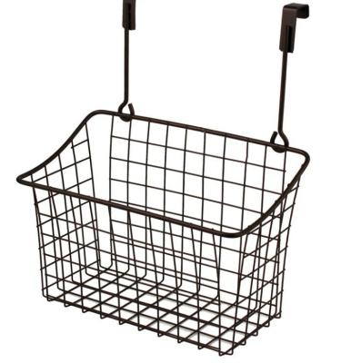 China Metal Wire Tidy Bin/Storage Over The Door Cabinet Organizer Holder Grid Hanging Storage Basket for sale