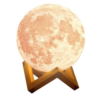 China Modern Moon Lamp LED Night Light 3D Printing Moon Light with Support USB Touch Control Rechargeable, Moon Light Lamps for Birthday Gifts for sale