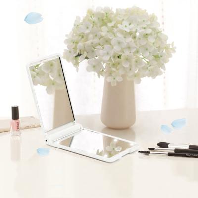 China LED lighted fold mirror, small travel makeup mirror, pocket mirror for handbag for sale