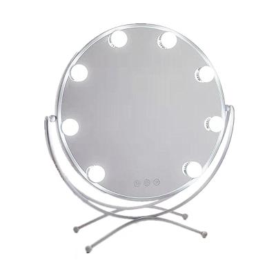 China Large Lighted Vanity Mirror With Lights Hollywood Led Makeup Mirror With Bulbs For Dressing Room And Bedroom Metal Frame Table Design for sale