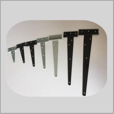 China Plastic Spray T Strap Hinges , Barn Door Strap Hinges Black Color For Fence Door for sale