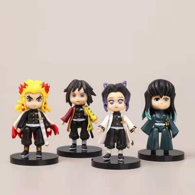 China Cartoon Toy 4pcs/set Demon Slayer Tanjiro Nidouzi Inosuke Zenizu Figure Action Figure Movie Model Toys Doll for sale