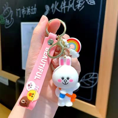 China Fashional Souvenir Gifts Lover Soft Rubber Bear Charm Doll Key Chain Key Ring For Car Key Holder for sale