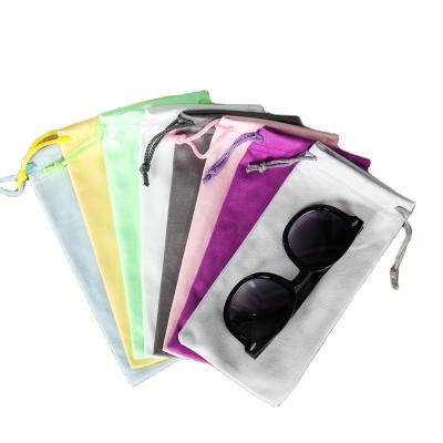 China Custom Color Velvet Pouch Bag Drawstring Gift Eco Friendly Custom Color Pockets For Sunglasses for sale