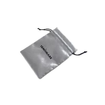 China ODM Satin Pouch Silver Drawstring Bag Custom Logo Folding Eco Friendly Pouch For Hair for sale