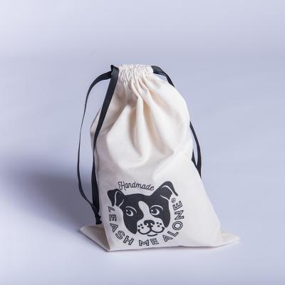 China Natural Beige Private Label Drawstring GOTS Logo Certified Canvas Cotton Drawstring Jewelry Pouch Bag for sale