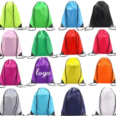 China Drawstring Custom Logo Polyester Sports Large Capacity Drawstring Gym Bag Durable Durable Backpack for sale