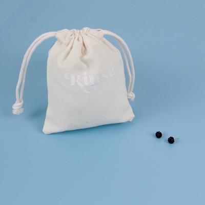 China Wholesale OEM Folding Drawstring Bag Cotton Canvas Drawstring Pouch With Double Rope For Jewelry for sale