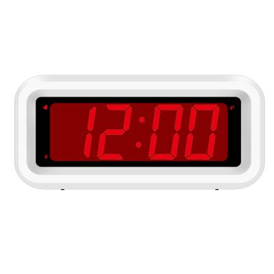 China Minimalist KWANWA Desk Clock Wireless Battery Operated 1.2 Inch Led Display Clock Large Numbers for sale