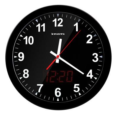 China Sizes 12 Inch Battery Operated Analog Clock , Metal Quartz Wall Clock With 1.34