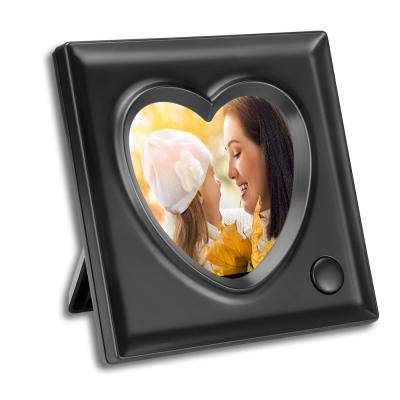 China Gift Voice Recordable Picture Frame - 3.9 x 3.9 inch Desktop Photo Heart Shaped View - 20 Seconds Recording for sale