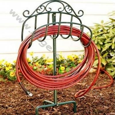 China Adjustable Garden Wrought Iron Reel Hose Holder for sale