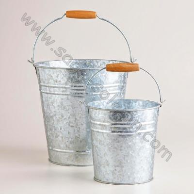 China Sustainable Round Metal Galvanized Ice Buckets / Steel Buckets With Handles Wholesale Manufacturers for sale