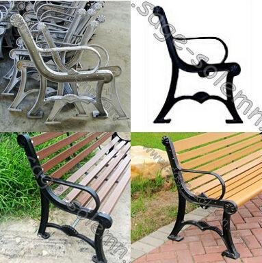 China Outdoor Wooden Bench Yard Patio Garden Park Bench Seat Chair Furniture Cast Iron Legs for sale