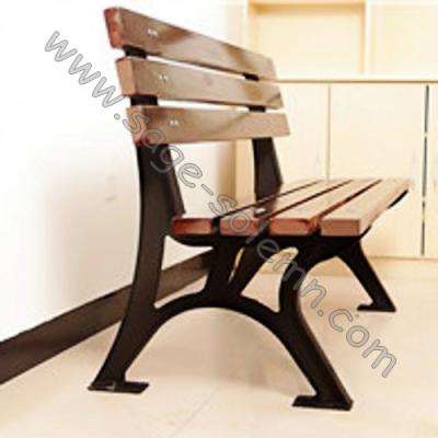 China Outdoor Patio Bench Cast Iron Legs And Wooden Garden Waiting Bench for sale