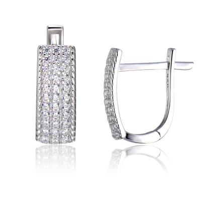 China Diamond Silver Free Shipping 925 Sterling Silver Zircon CZ Stud Earring E-174 Women's Casual/Sporty Zircon Earring 7 Days AIJIER for sale