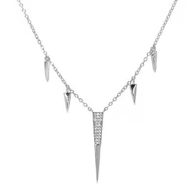 China FASHIONABLE Wholesale 925 Silver Triangle Shape Charm Necklace For Birthday Party Gift for sale