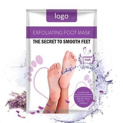 China Moisturzing Private Label Natural Organic Lavender Tea Tree Foot Mask Pads Exfoliating Collagen Hydration Peeling Foot Skin Mask for sale