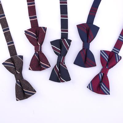 China 100% Handmade RunLin Decorative Casual Formal  Business Daily Yarn Dyed Woven for Men Stripe Bow Ties for sale