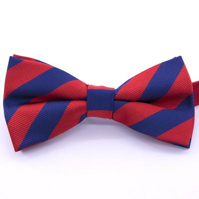 China 100% Handmade RunLin Business Daily Casual Formal Stripe Woven Fabric Customized Decorative Bow Ties for sale