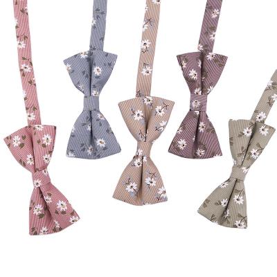 China 100% Handmade RunLin Business Daily Casual Formal Floral Woven Jacquard Fabric Customized Cotton Bow Ties for sale