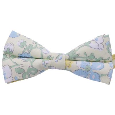 China 100% Handmade RunLin Cotton Floral Business Daily Casual Formal Woven Jacquard Fabric Customized Bow Ties for sale