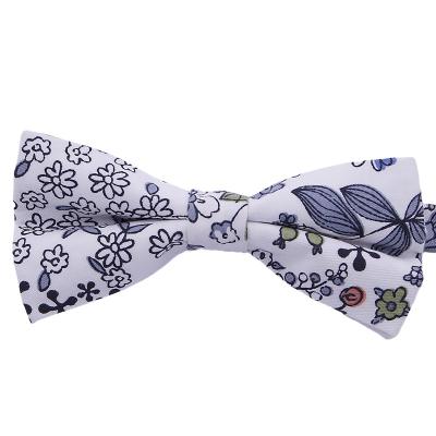 China 100% Handmade RunLin Customized Business Daily Casual Formal Cotton Floral Yarn Dyed Woven Decorative Bow Ties for sale