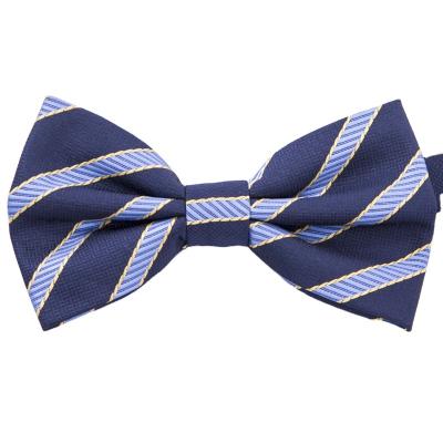 China 100% Handmade RunLin Factory Handmade Customized Woven Fabric for Men Decorative Business Stripe Bow Ties for sale