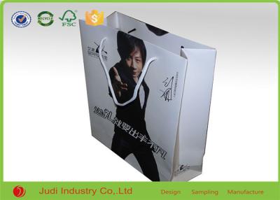 China Silver Hot Stamping Printed Paper Bags With Handles , Personalised Brown Paper Bags for sale