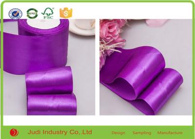 Chine Impression 100% en soie dégrossie de ruban pourpre de satin de polyester d'OEM/ODM double à vendre