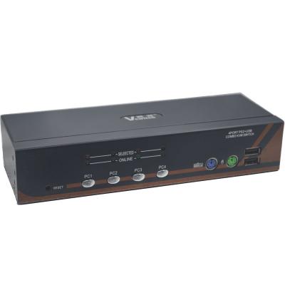 China Smart Home Video System 4-Port USB 2.0 KVM Switch Mouse / Keyboard / VGA Monitor 200MHz for sale