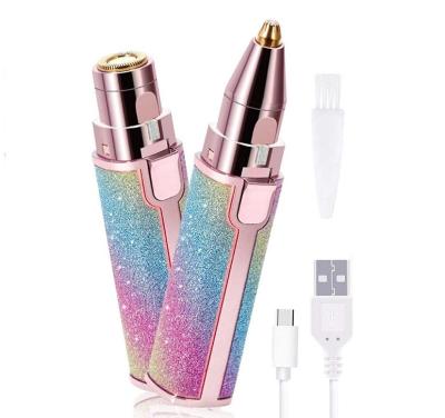 China Safety 2 In 1 Mini Usb Rechargeable Body Brow Electric Eyebrow Epilator Face Hair Remover For Women for sale