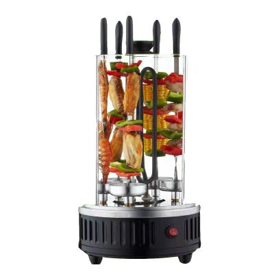 China Easily Cleaned Stainless Steel 5 Meat Satay BBQ Electric Automatic Vertical Kebab Skewer Grill Making Machine for sale