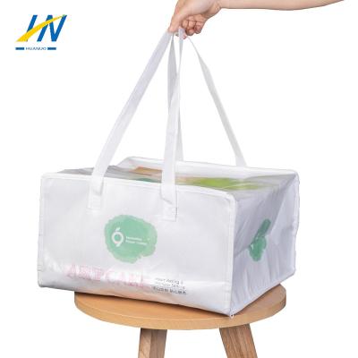 China Extra Large Waterproof Oversized Seafood Supermarket Beer Pizza Washable Thermo Washable Nonwoven Shopping Tote Fashionable Cooler Bag for sale