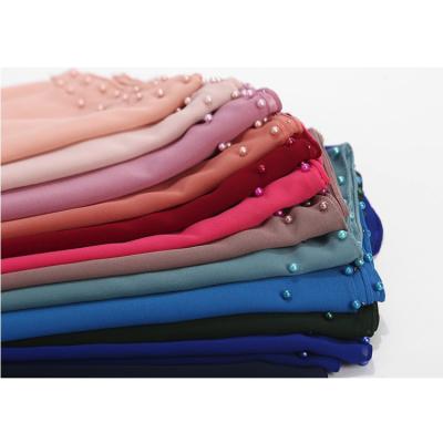 China Neckscarf& Wholesale Muslim Hot Chiffon Bubble Chiffon Plain Scarf Malaysia Tudung Sale Women Headscarf Fashion Headscarf Headscarf With Colorful Beads for sale