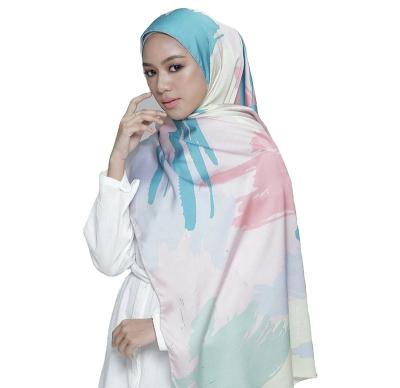 China 2021 New Digital Printing Matte Satin Square Scarf Printed Matte Satin Hijab For Women Scarves Shawl for sale