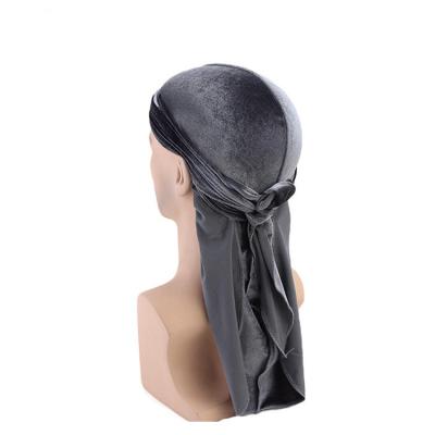 China Modest American Velvet Ribbon Durag Super Soft Long Tail Pirate Hat Long Durag Velvet for sale