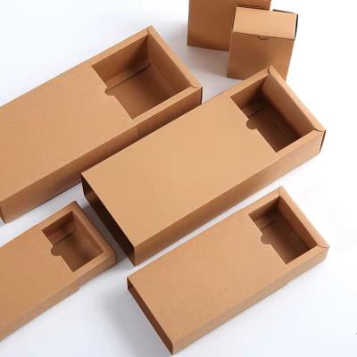 China Recycled Materials Spot Drawer Box Small Jewelry Underwear Storage Box Printing Custom Kraft Paper Folding Gift Box for sale