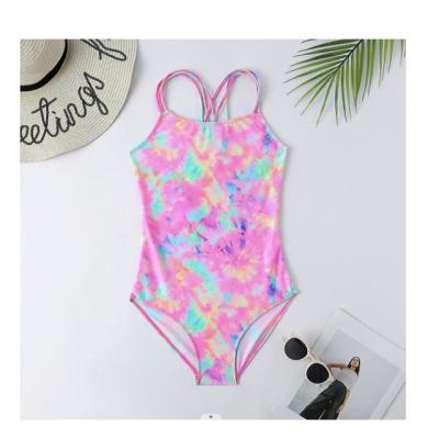 China 2023 breathable new season tie-dye children's swimwear, girl's bikini TZGS002 for sale