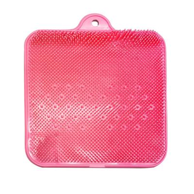 China Stocked 2023 New Square Shape Silicone Shower Feet Massage Mat Soft Foot Scrubber Massage Pad Feet Brush for sale