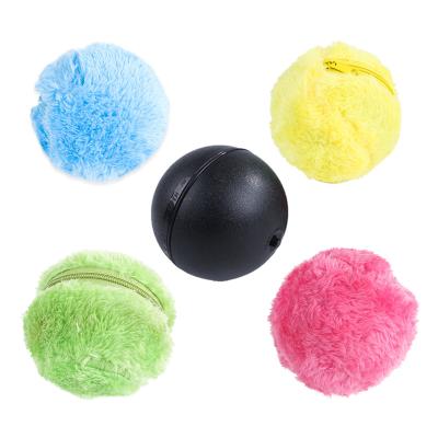 China Electric Dog Cat Toy Rolling Ball Cat Interactive Funny Chew Plush Magic Ball Automatic Dog Activation Trackball 8*8cm for sale