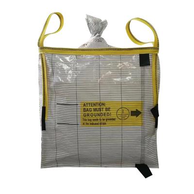 China Customized ANTISTATIC Size 1 Ton 2 Ton Jumbo Bulk Big Bag For Chemical Materials Loading PP Bag ANTISTATIC Fibc Bag for sale