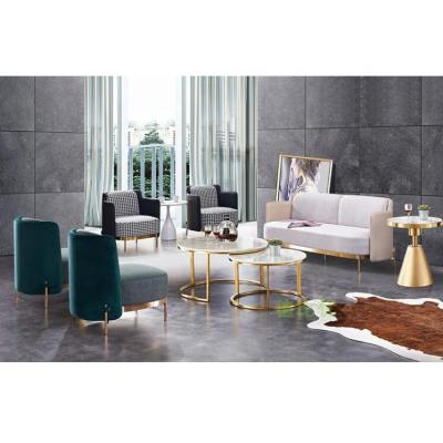 China Modern Office Reception Hotel Lobby Furniture Fabric Leather Armless Single Sofa Chair for sale