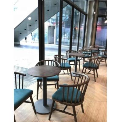 China Modern Wooden Scandinavian Cafe Restaurant Cafe Furniture Dining Chairs And Table for sale