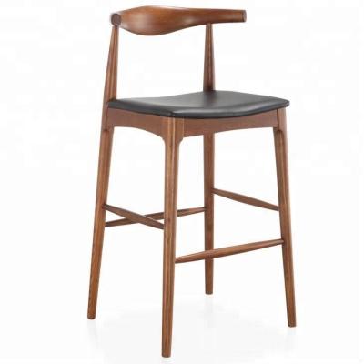 China Kitchen High Bar Chair Modern Timber Elbow Wooden Bar Stool for sale