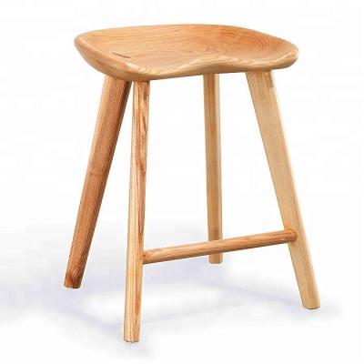 China Small Curved Modern Wood Carving Seat Kitchen Island Bar Stool Chair for sale