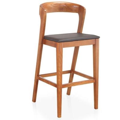 China Modern nordic design bar timber bar stool wooden umpire chair with back for sale