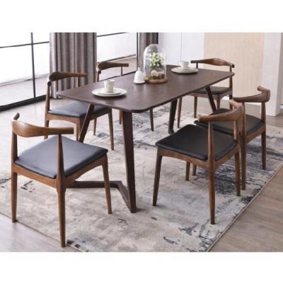 China Modern Wooden Restaurant Hotel Dining Room Furniture Table and Chairs Dining Table Set for sale