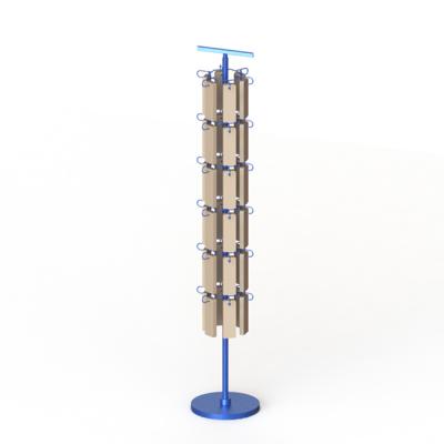 China 6 Sides Metal Flooring Display Stand Removable Spinner Useful In Grocery Stores for sale